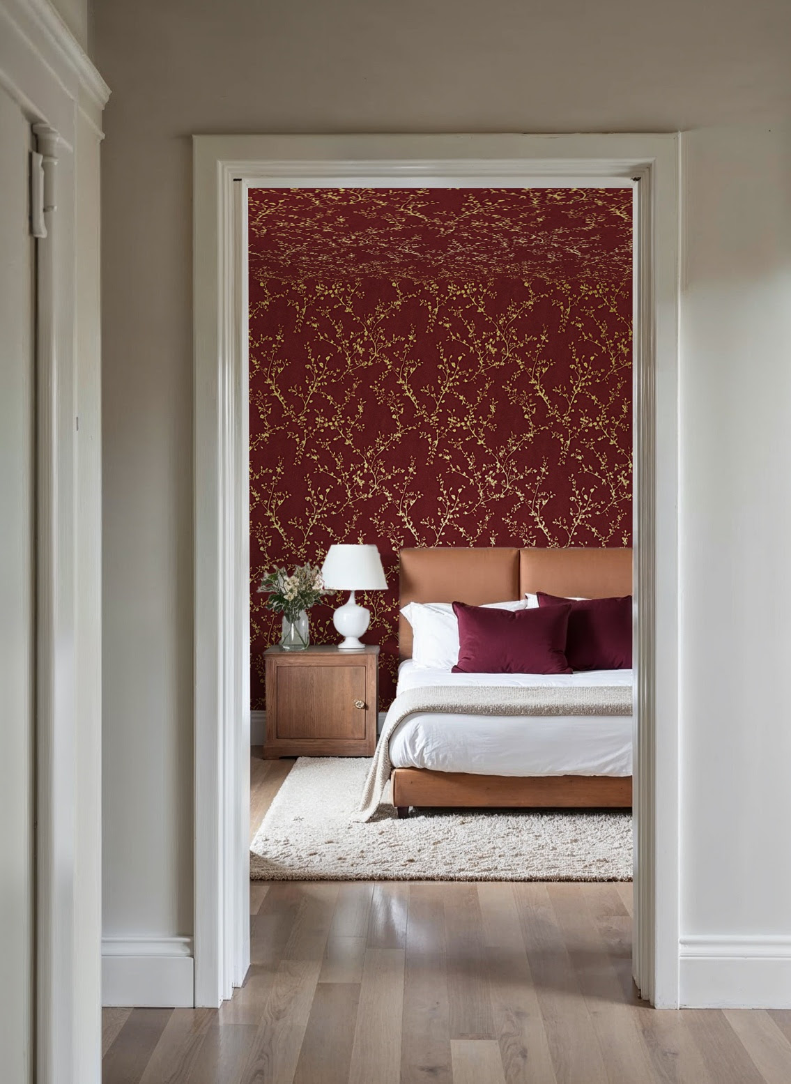 Υπνοδωμάτιο με ταπετσαρία