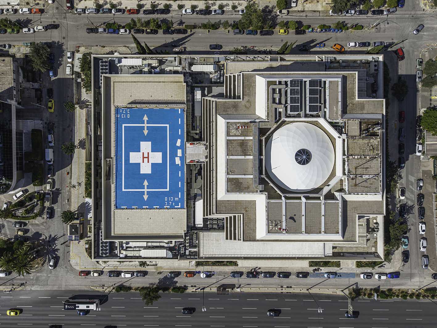 Αεροφωτογραφία του νέου και ενιαίου Ωνάσειου Νοσοκομείου.