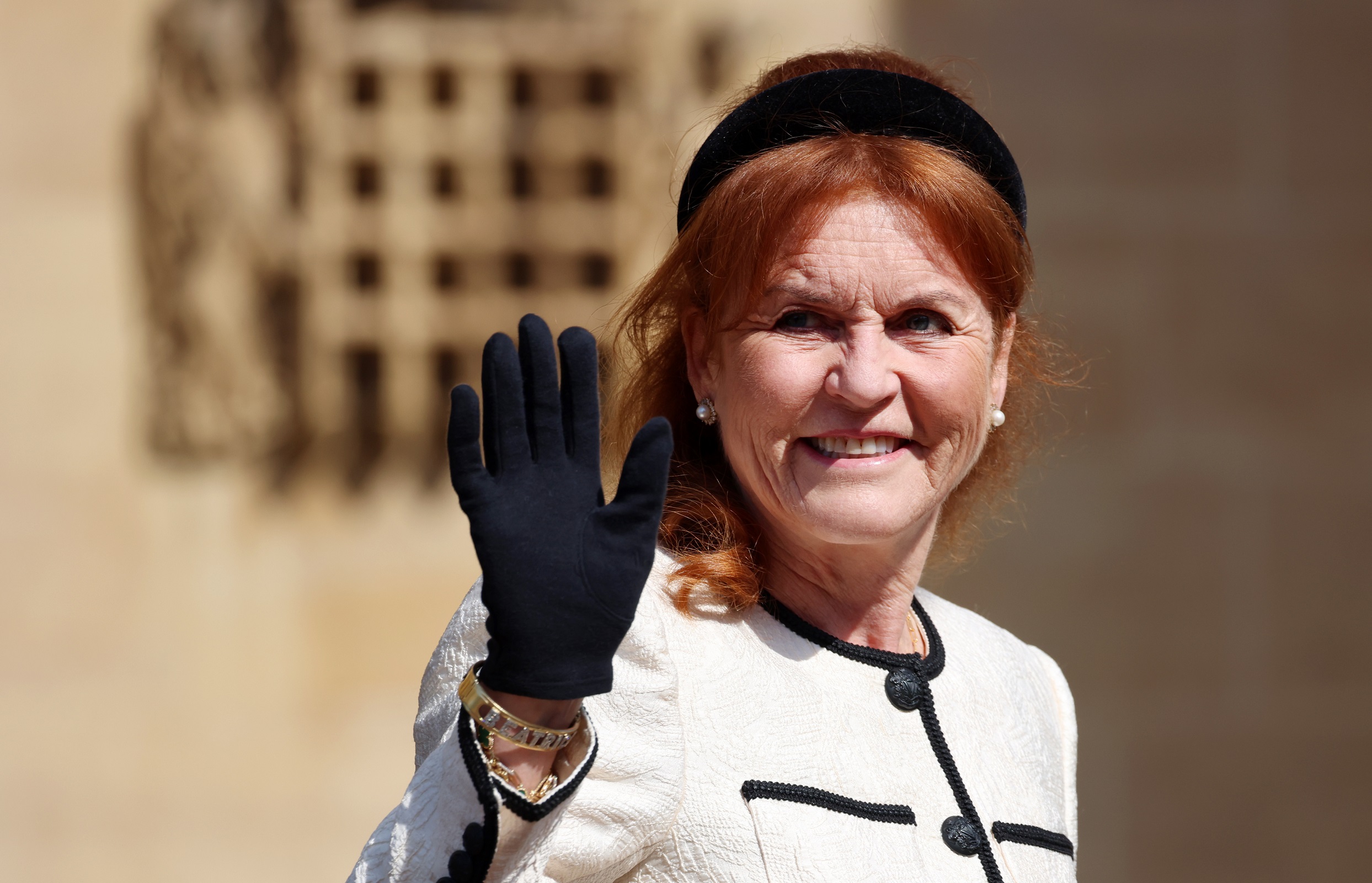 Η Sarah Ferguson παρευρίσκεται στην πασχαλινή λειτουργία στο Κάστρο του Ουίνδσορ, 20 Απριλίου 2025