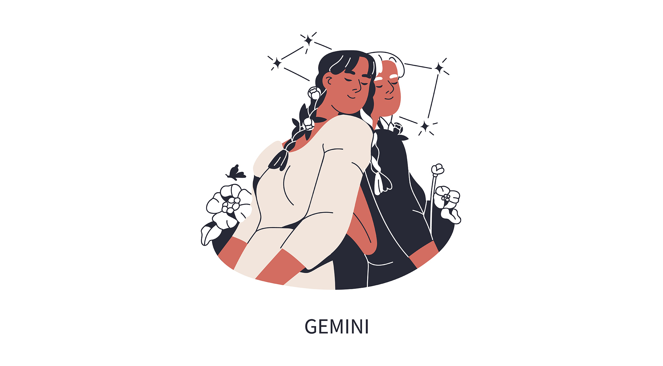 Το ζώδιο των Διδύμων σε σκίτσο γυναίκας