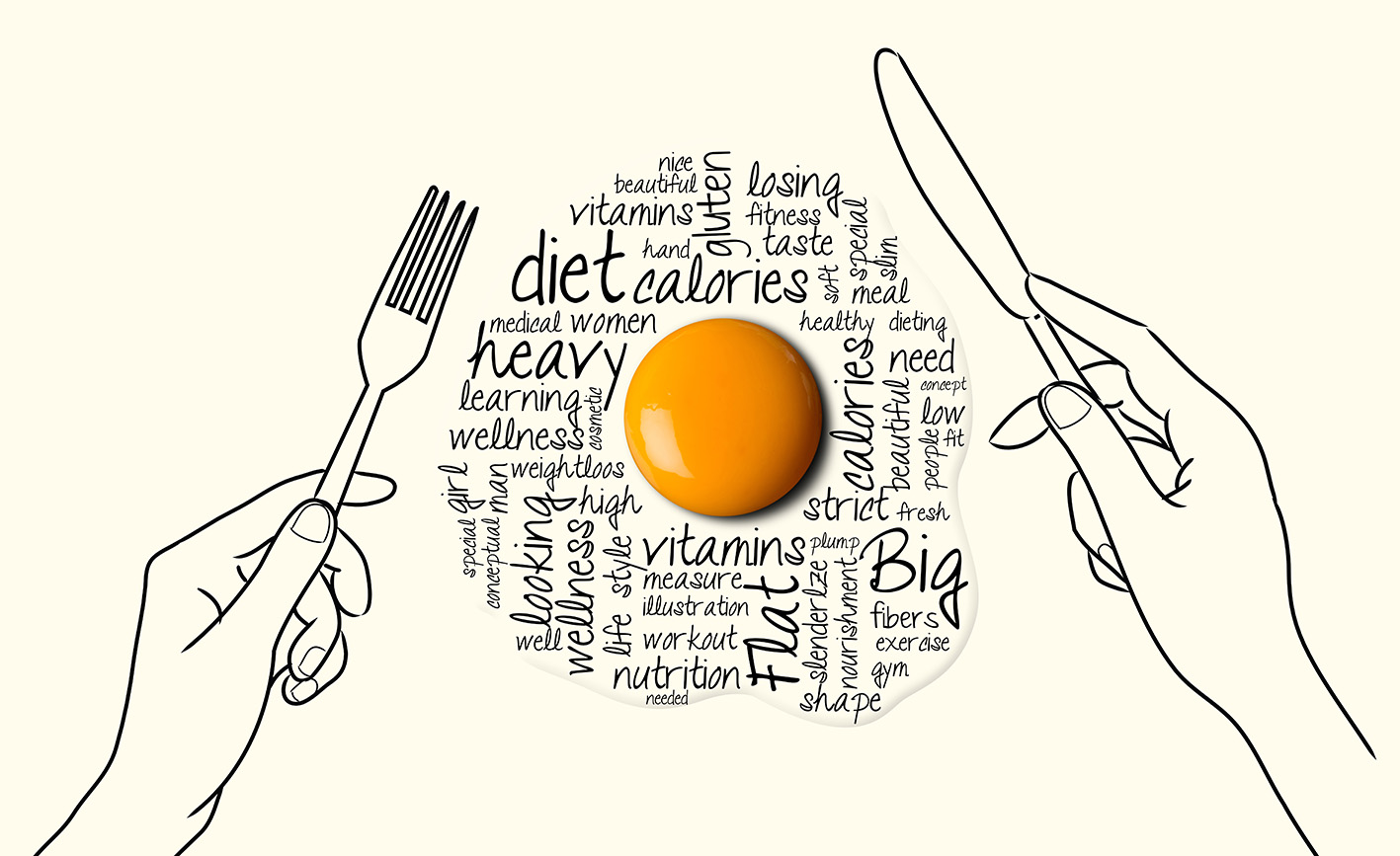 Αβγό κρόκος και σχέδιο με δύο χέρια και πιάτο