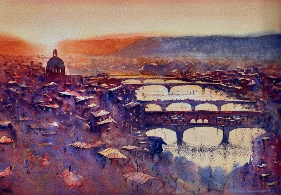 Η Φλωρεντία σε ζωγραφική νερομπογιά