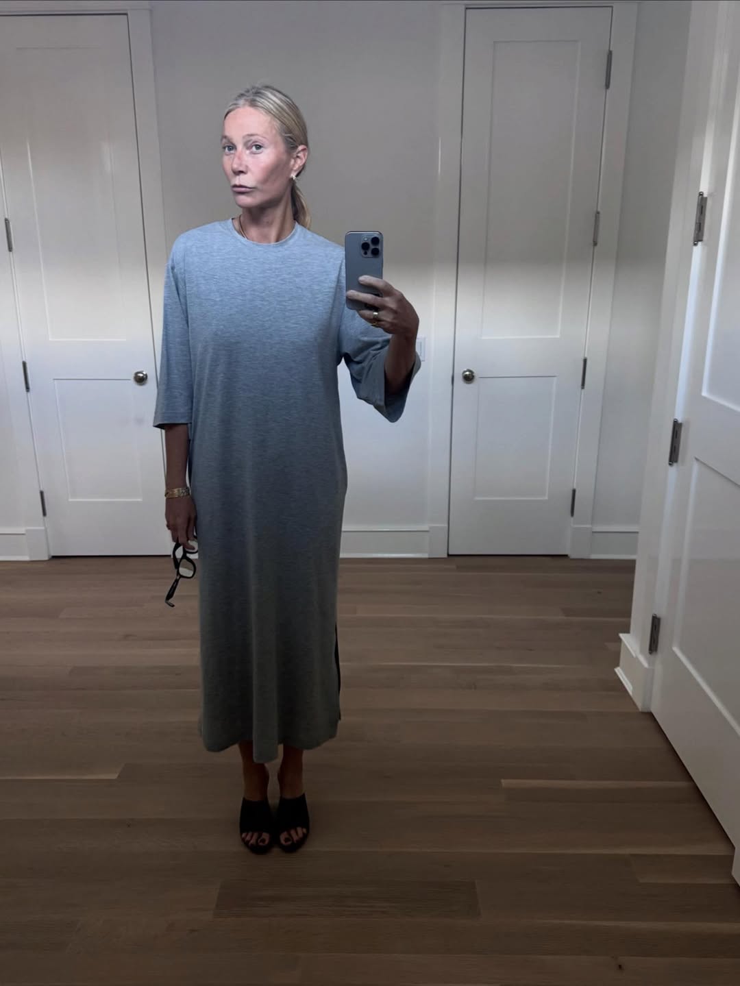 gwyneth paltrow grey dress