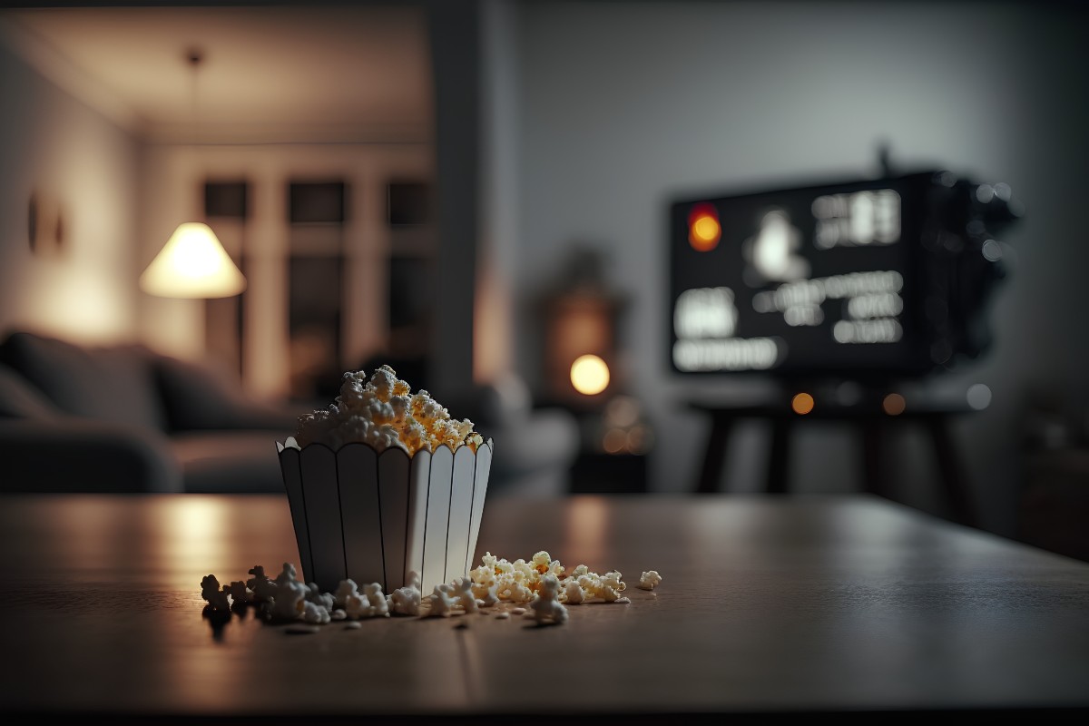 movie night με ποπ κορν