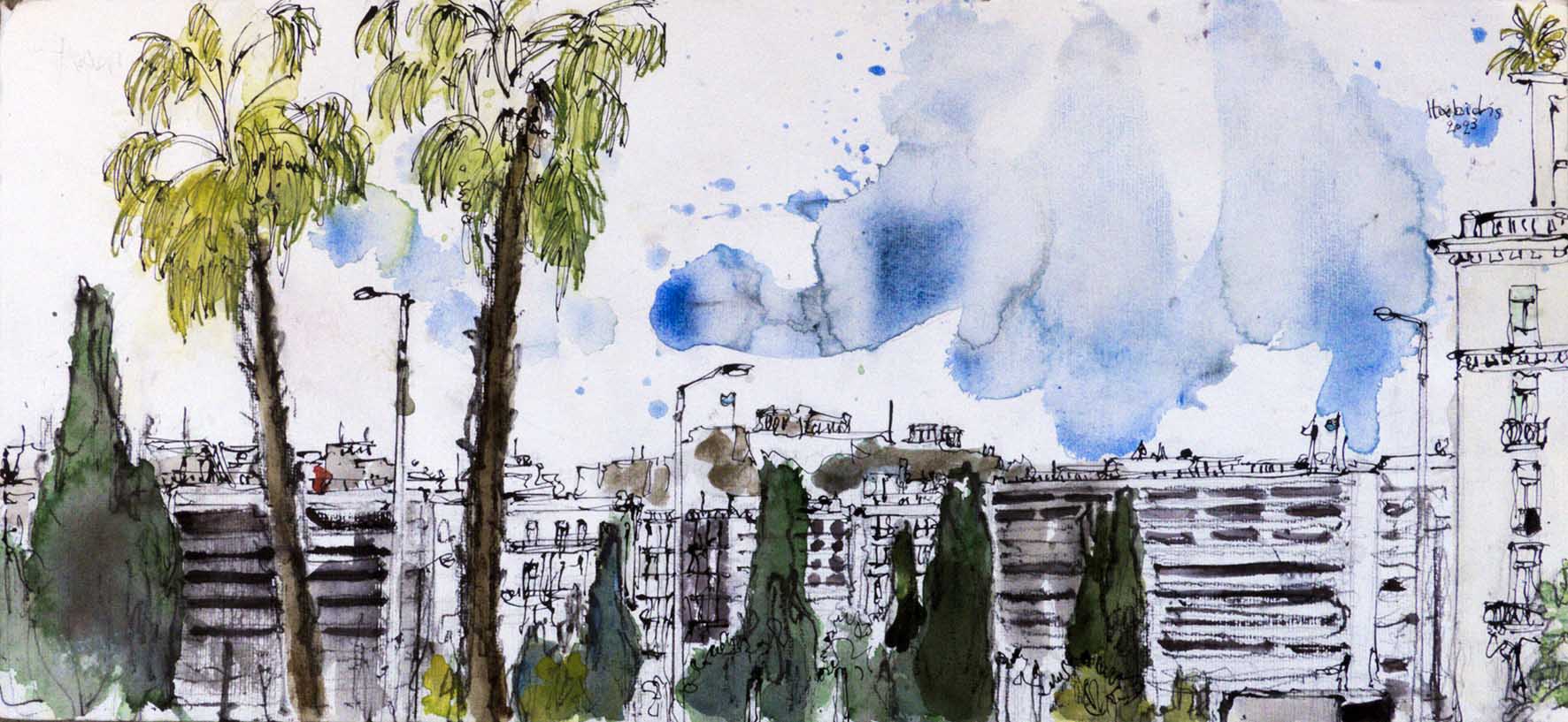 Ακουαρέλα του Πάβλου Χαμπίδη - Βασ. Σοφίας