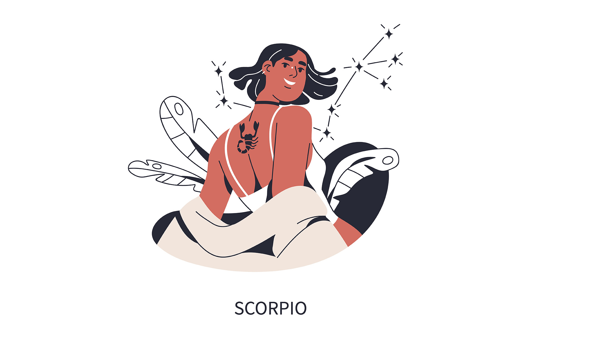 Το ζώδιο του Σκορπιού σε σκίτσο γυναίκας