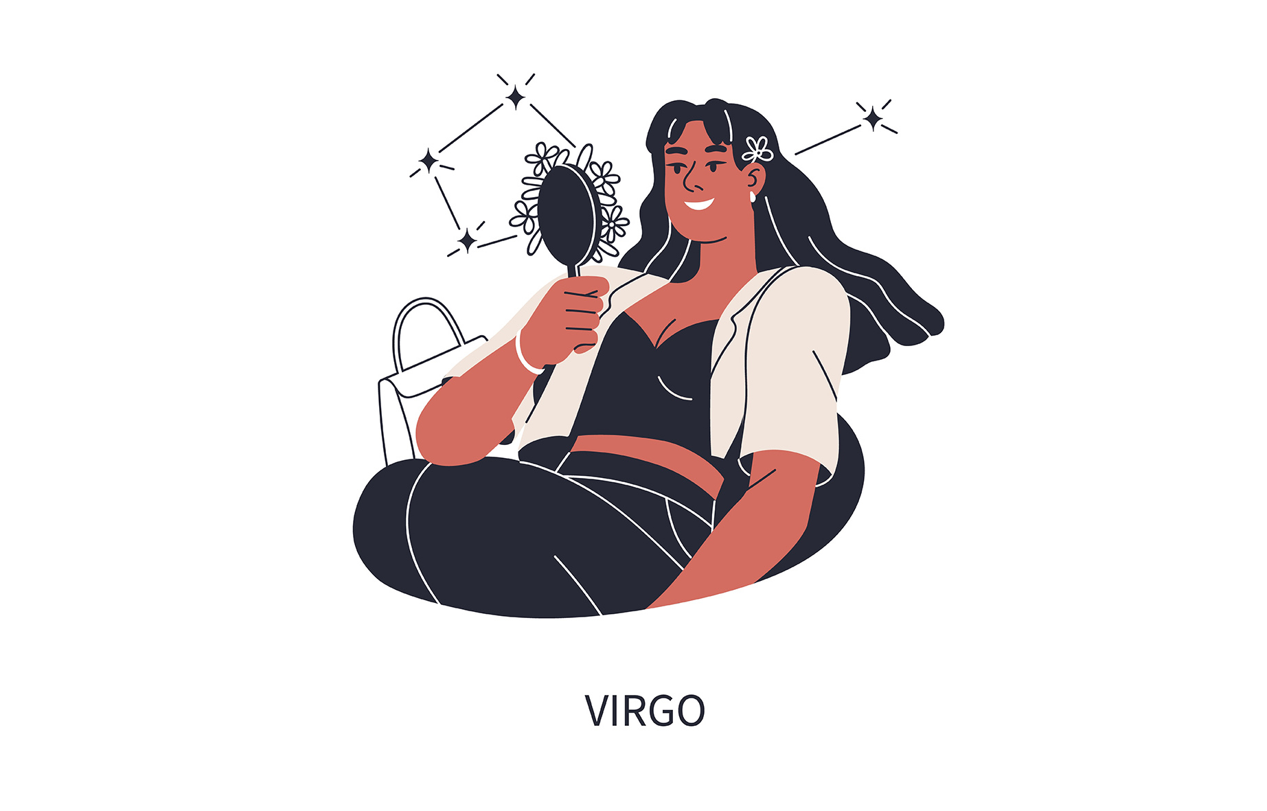 Το ζώδιο της Παρθένου σε σκίτσο γυναίκας