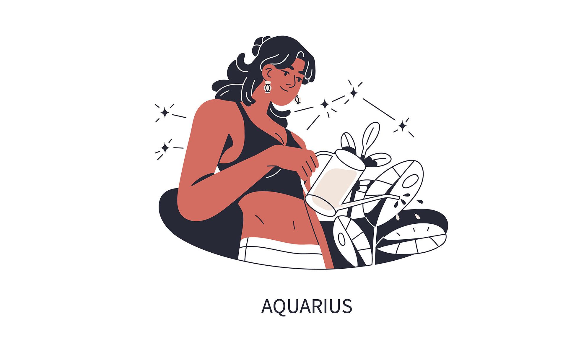 Το ζώδιο του Υδροχόου σε σκίτσο γυναίκας