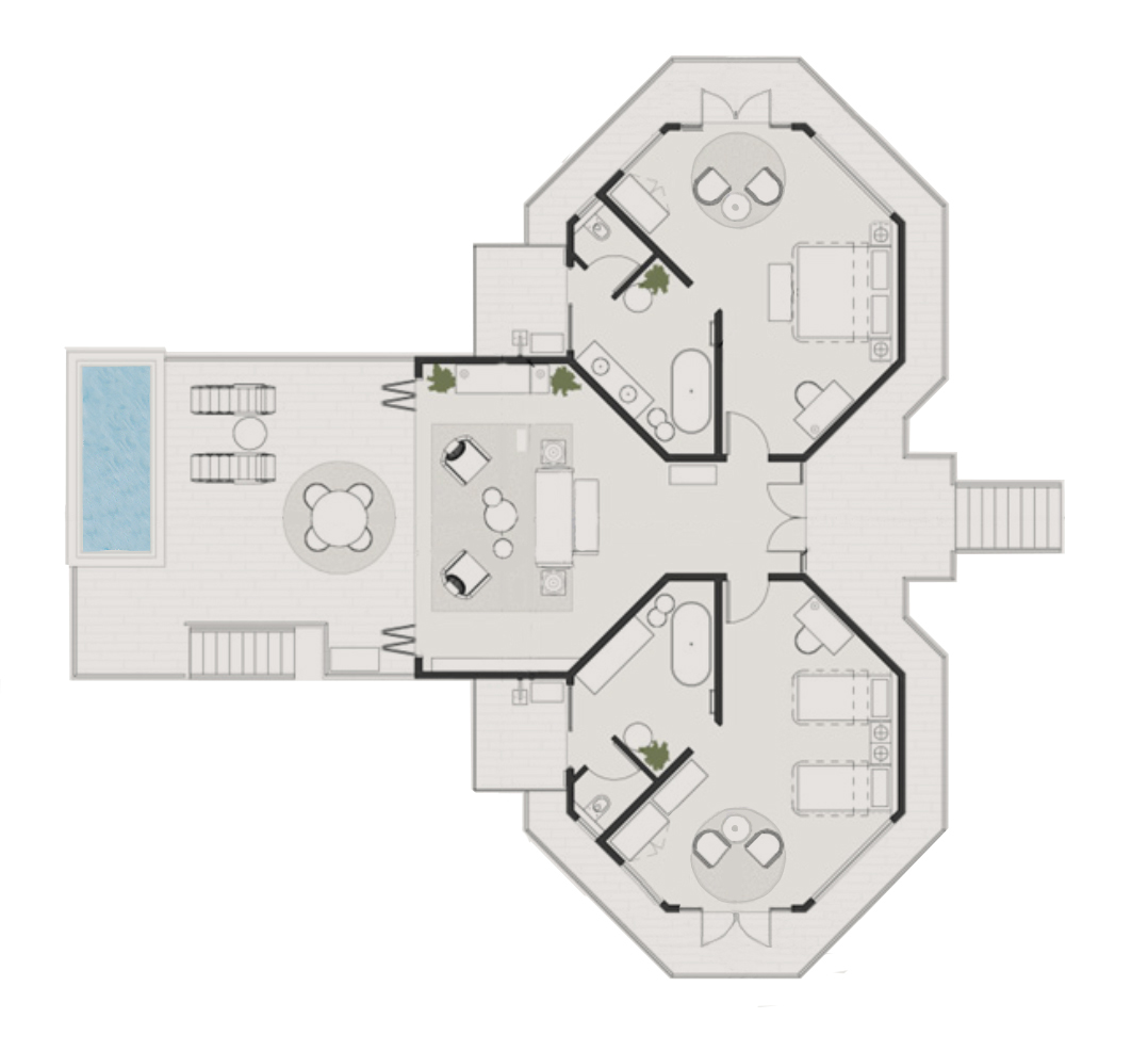 Σχέδια των σπιτιών στο Carmines River Lodge