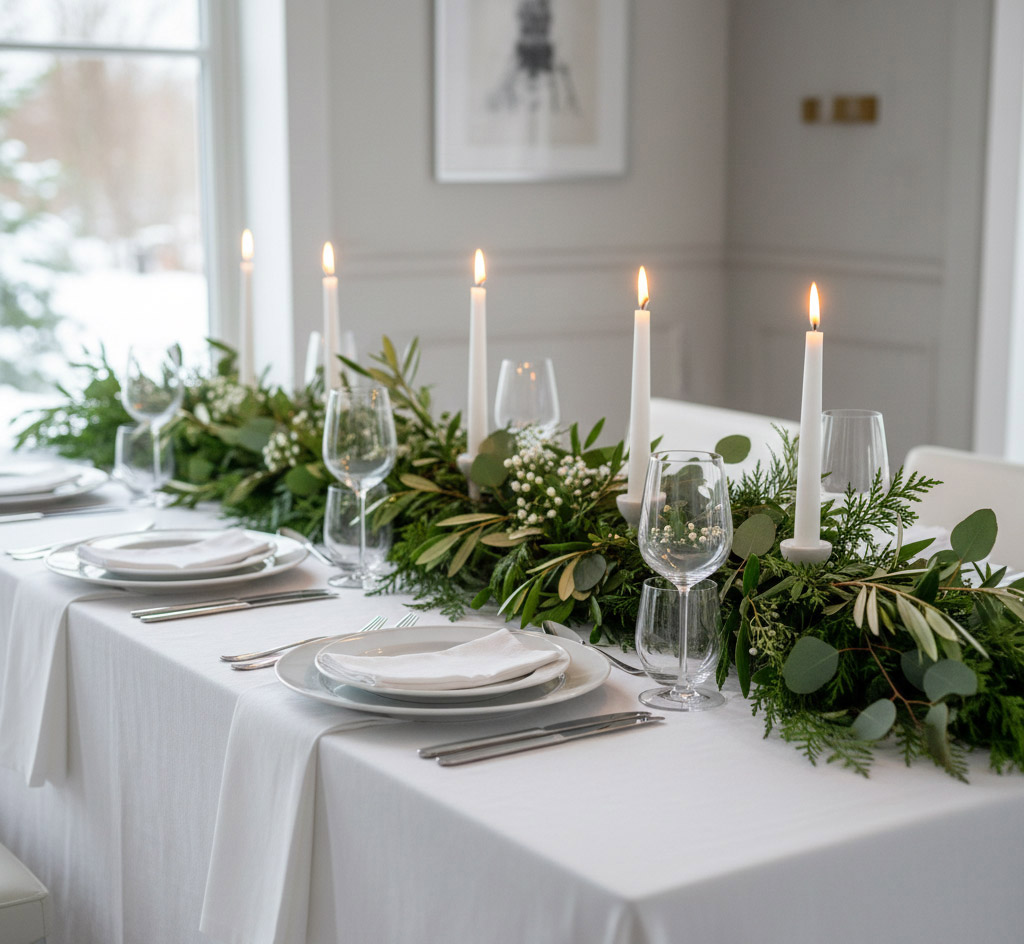 Χριστουγεννιάτικη διακόσμηση στο τραπέζι