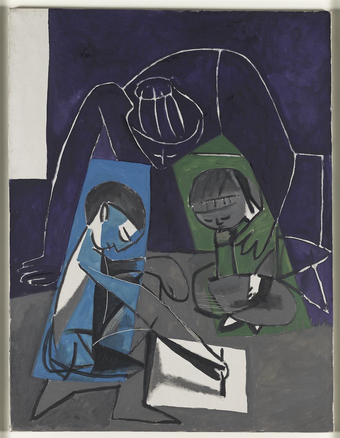 Pablo Picasso - Claude drawing, Françoise and Paloma, 1954.