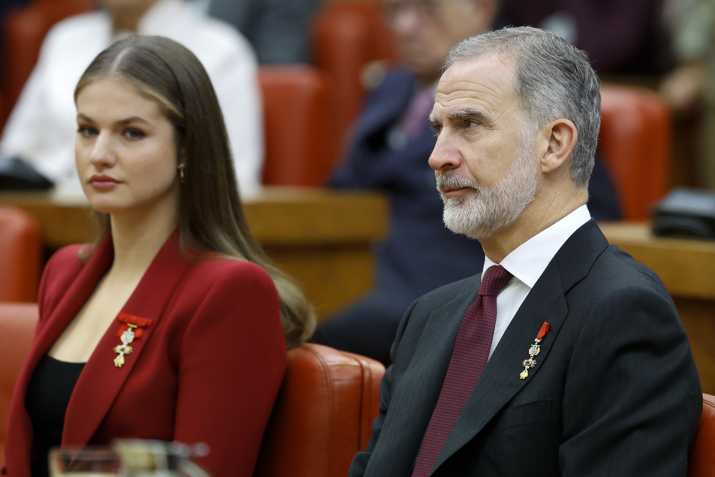 O βασιλιάς Felipe και η πριγκίπισσα Leonor στην τελετή με αφορμή την 50ή επέτειο της αποκατάστασης της μοναρχίας στην Ισπανία, 21 Νοεμβρίου 2025