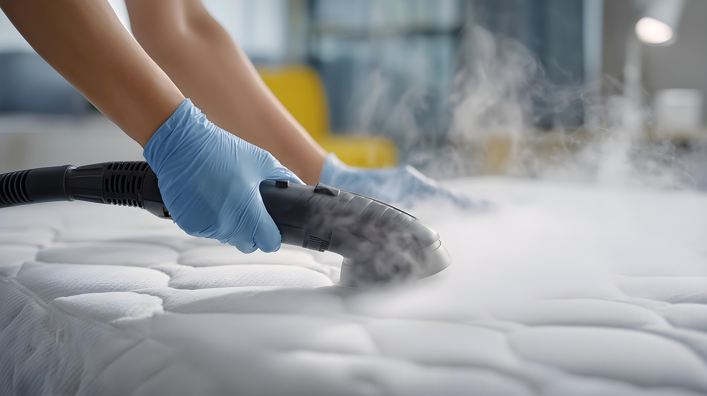 Καθαρίζοντας το στρώμα με ατμό για τα ακάρεα