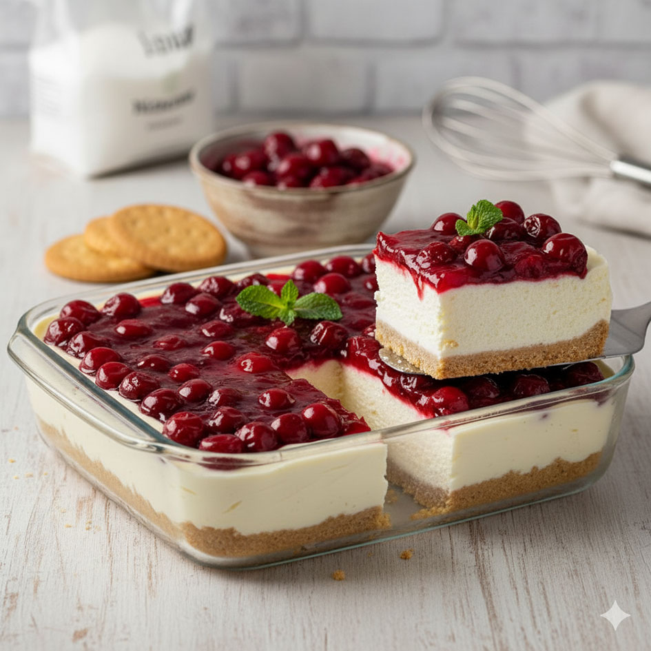 Το τσιζκέικ έτοιμο για να το δοκιμάσουμε