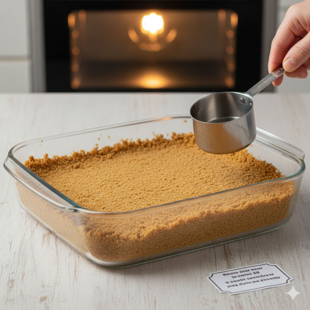 Τσιζκέικ ετοιμάζουμε και πατάμε τη βάση από τα μπισκότα