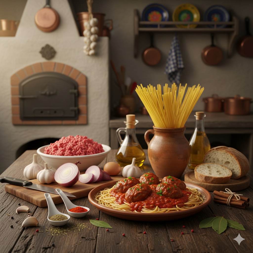 Μακαρόνια σουτζουκάκια