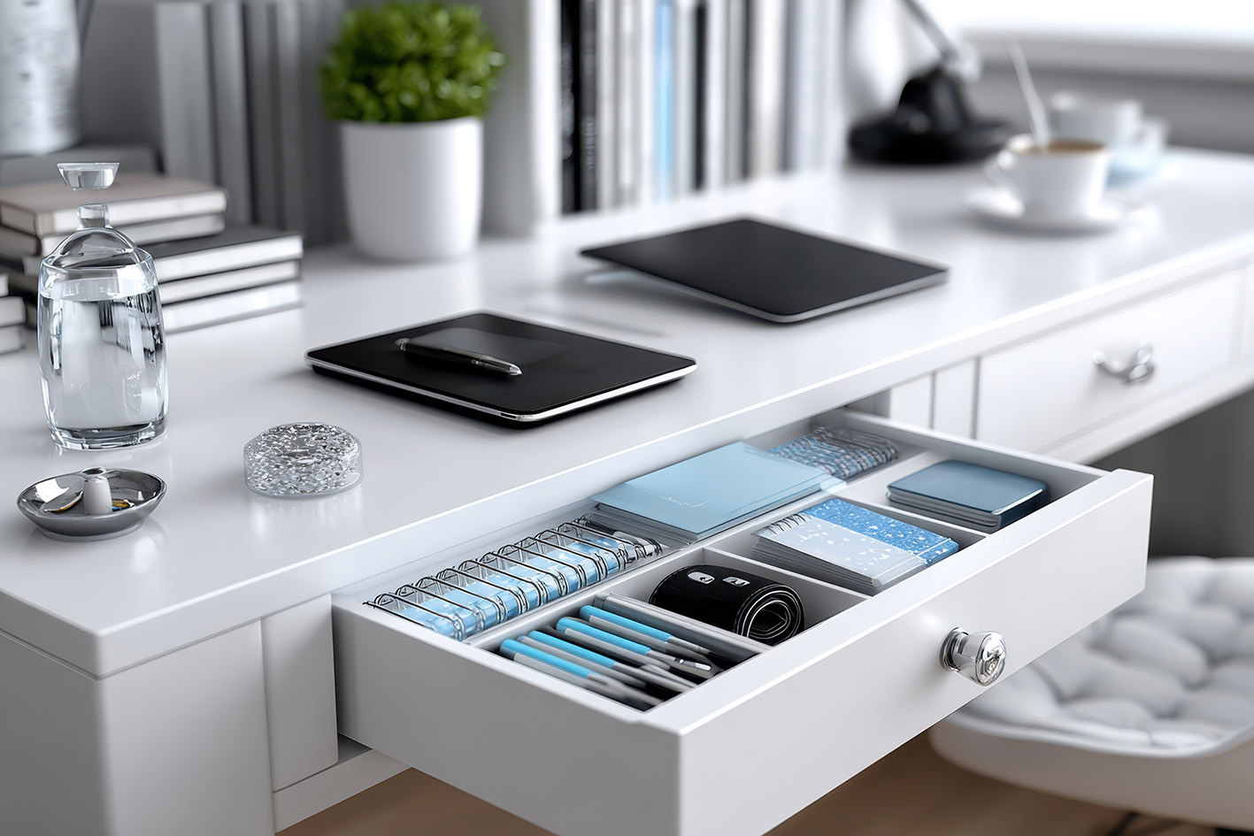 Τακτοποιημένο μοντέρνο έπιπλο γραφείου