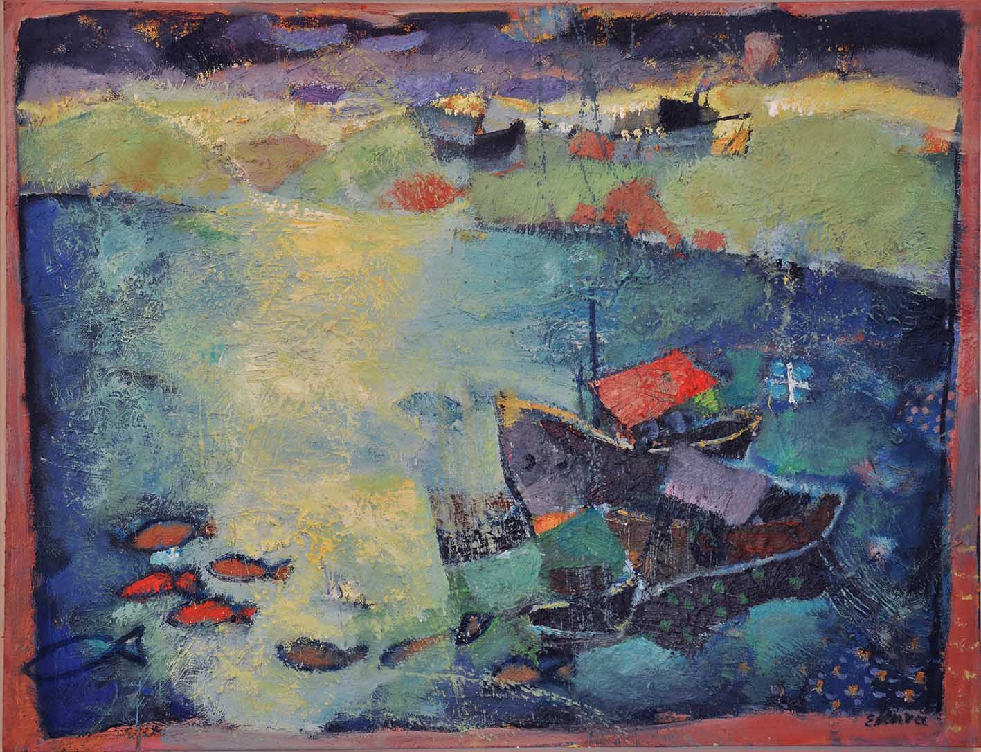 Έργο της Ειρήνης Κανά, E la nave va, 70x100 εκ.