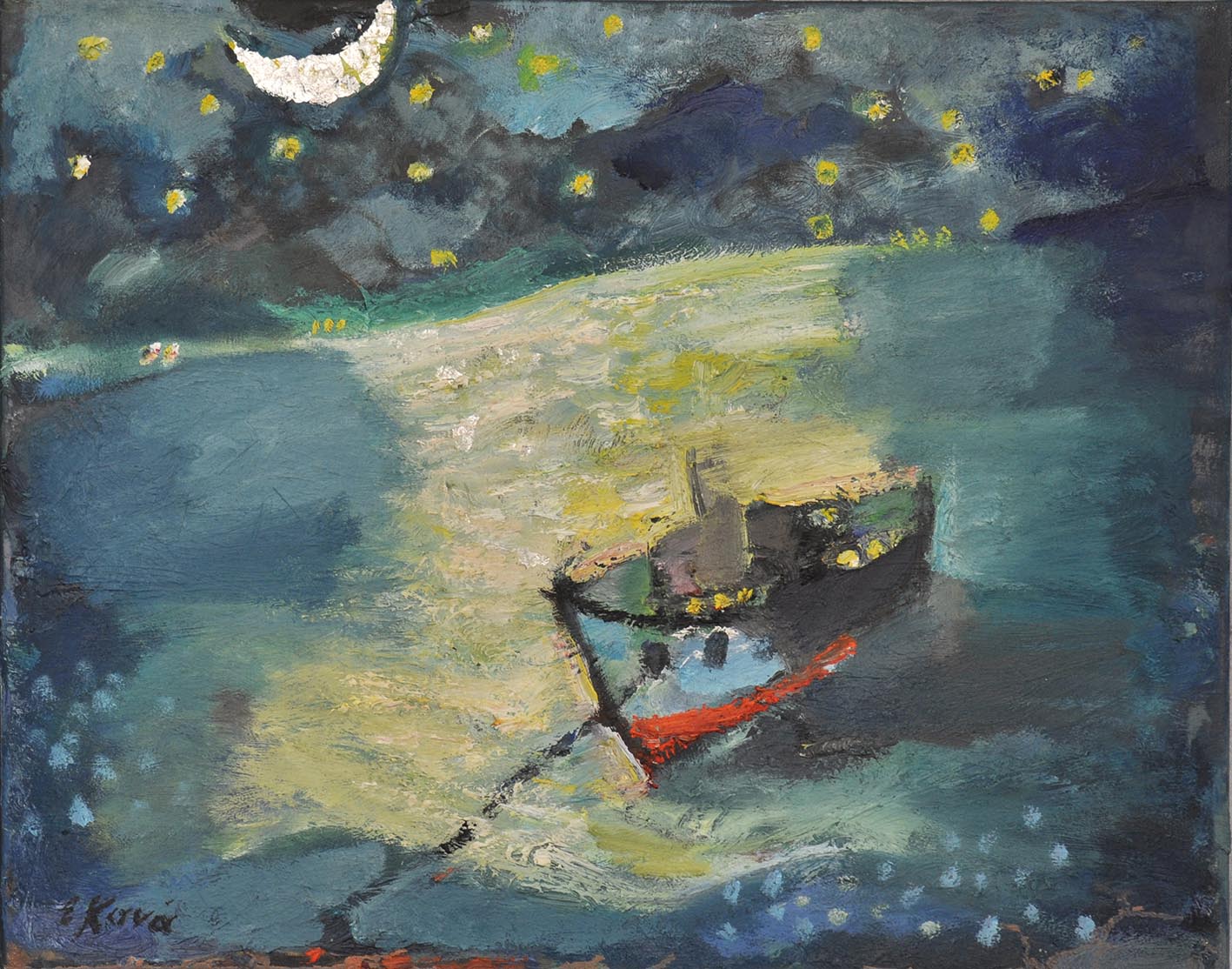 Έργο της Ειρήνης Κανά, Aγκυροβόλιο, 50x60εκ.