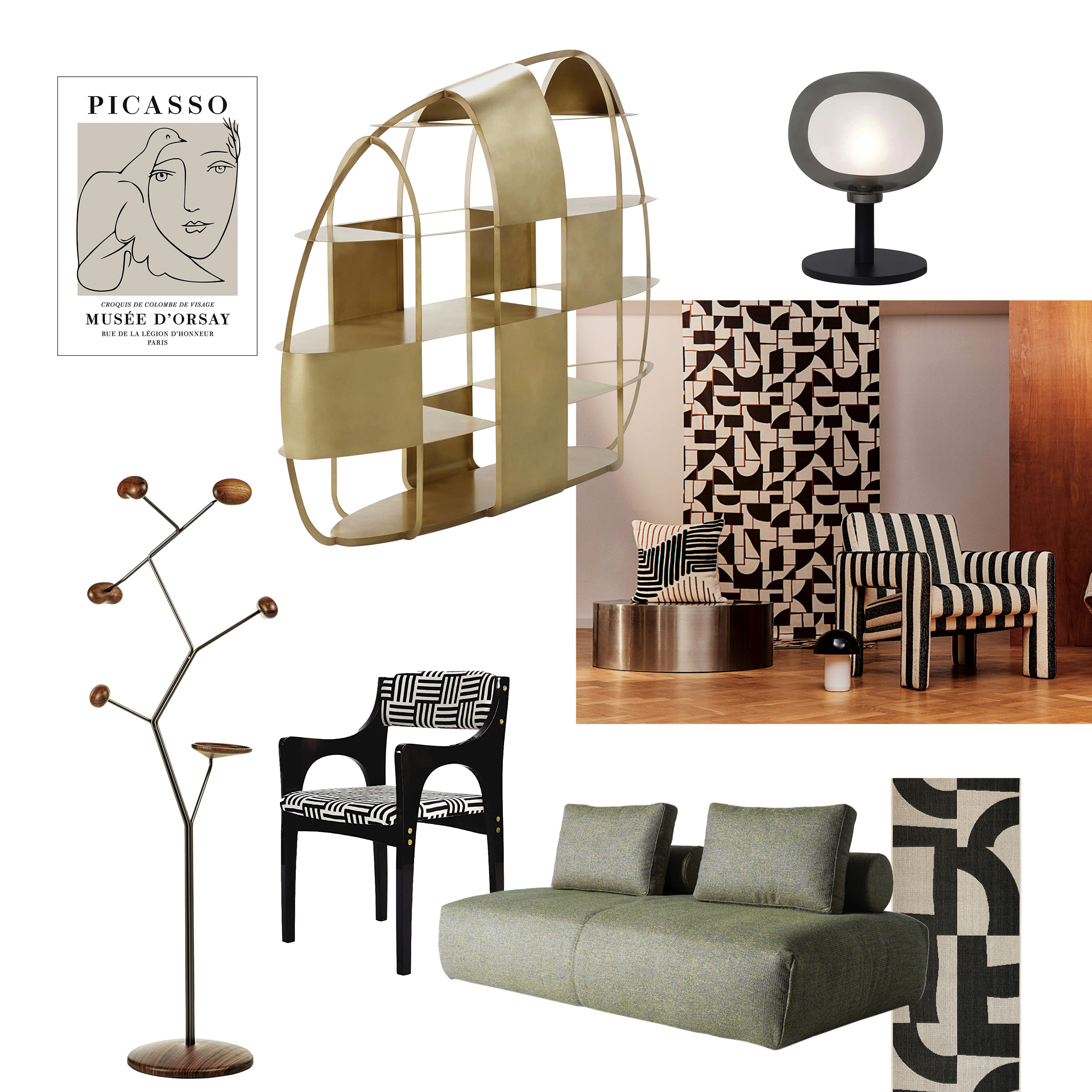 σύνθεση κολάζ με έπιπλα