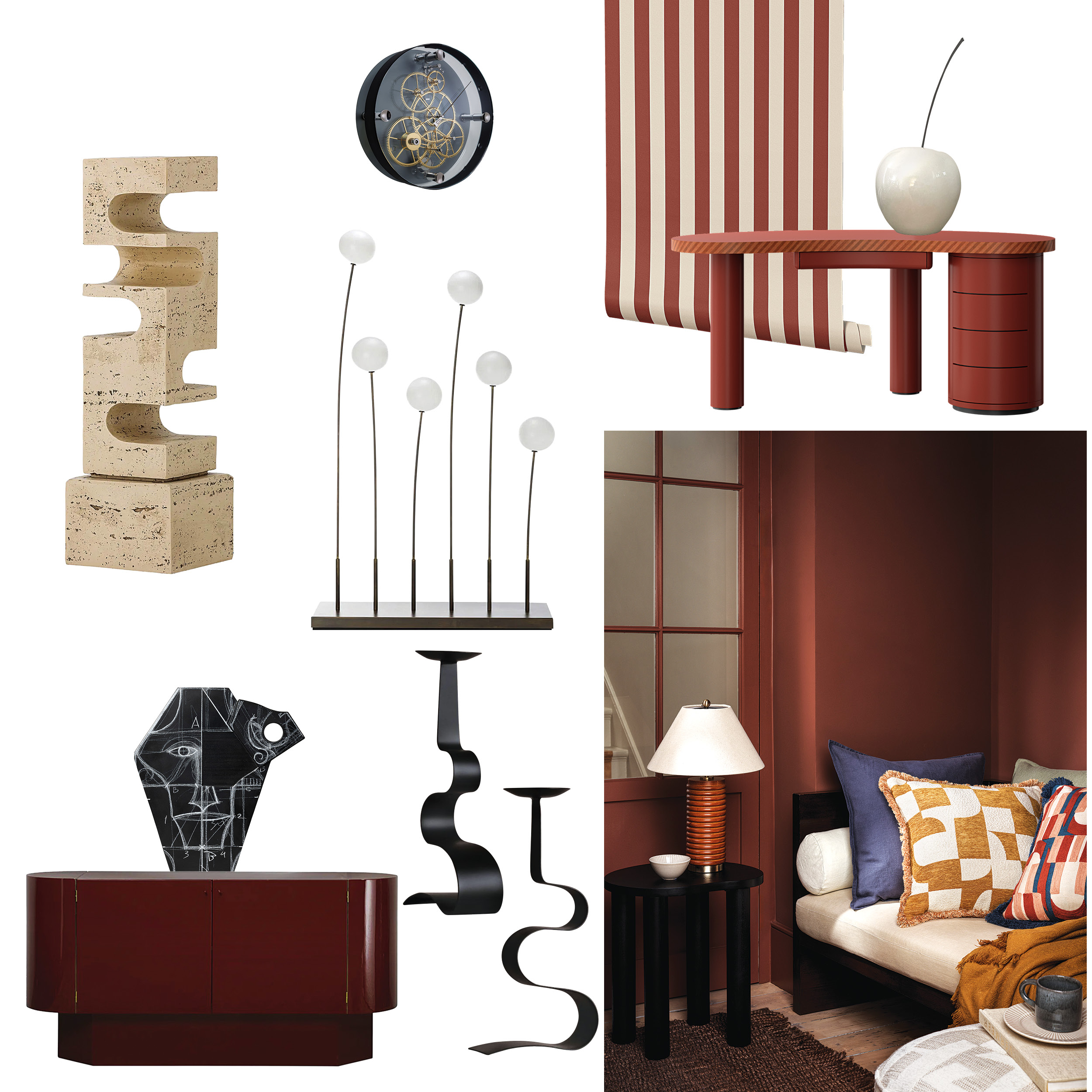 σύνθεση κολάζ με έπιπλα