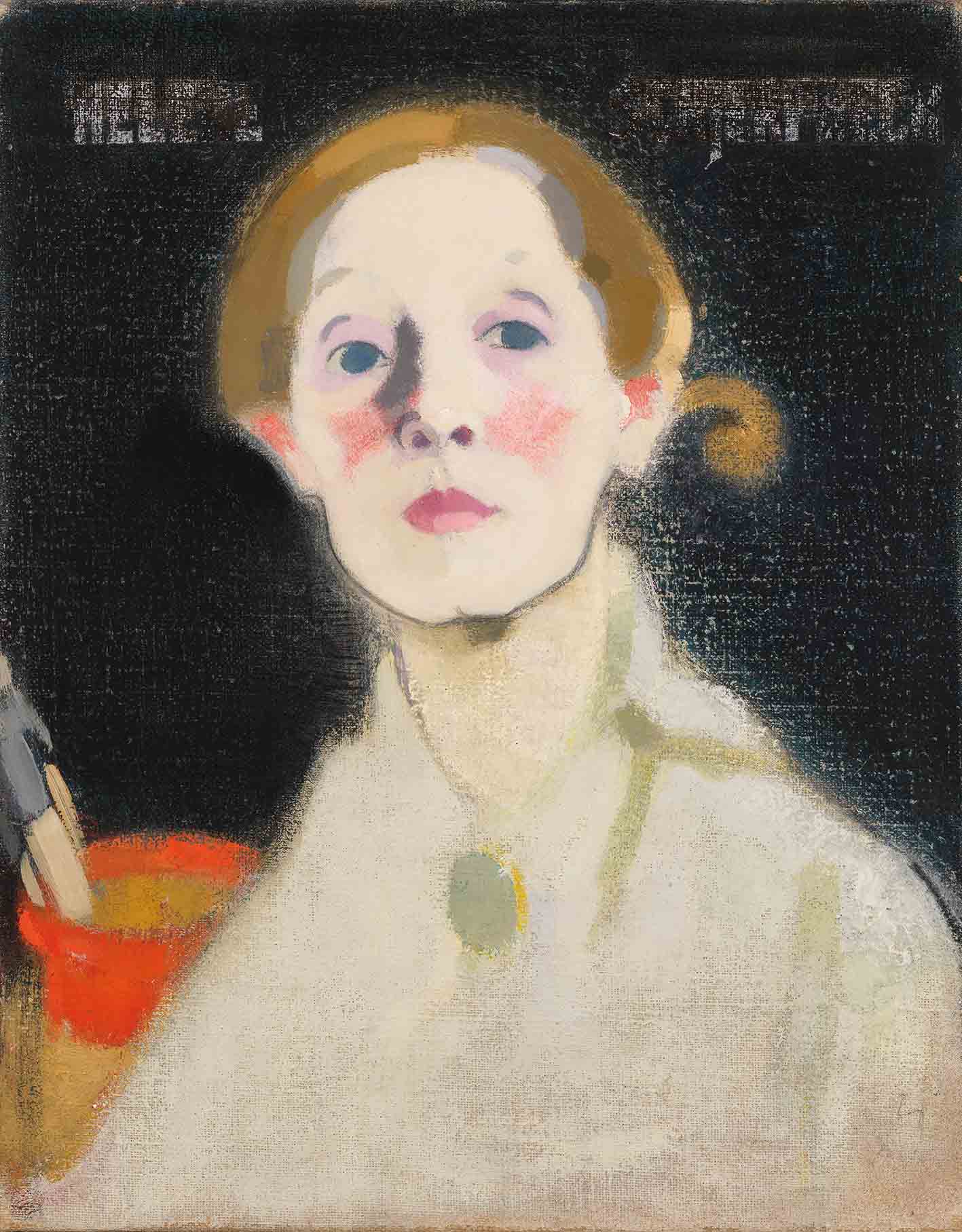 Helene Schjerfbeck (Finnish, Helsinki 1862–1946 Saltsjöbaden) / Self-Portrait with Black Background / 1915 Oil on canvas (45.5 × 36 cm)