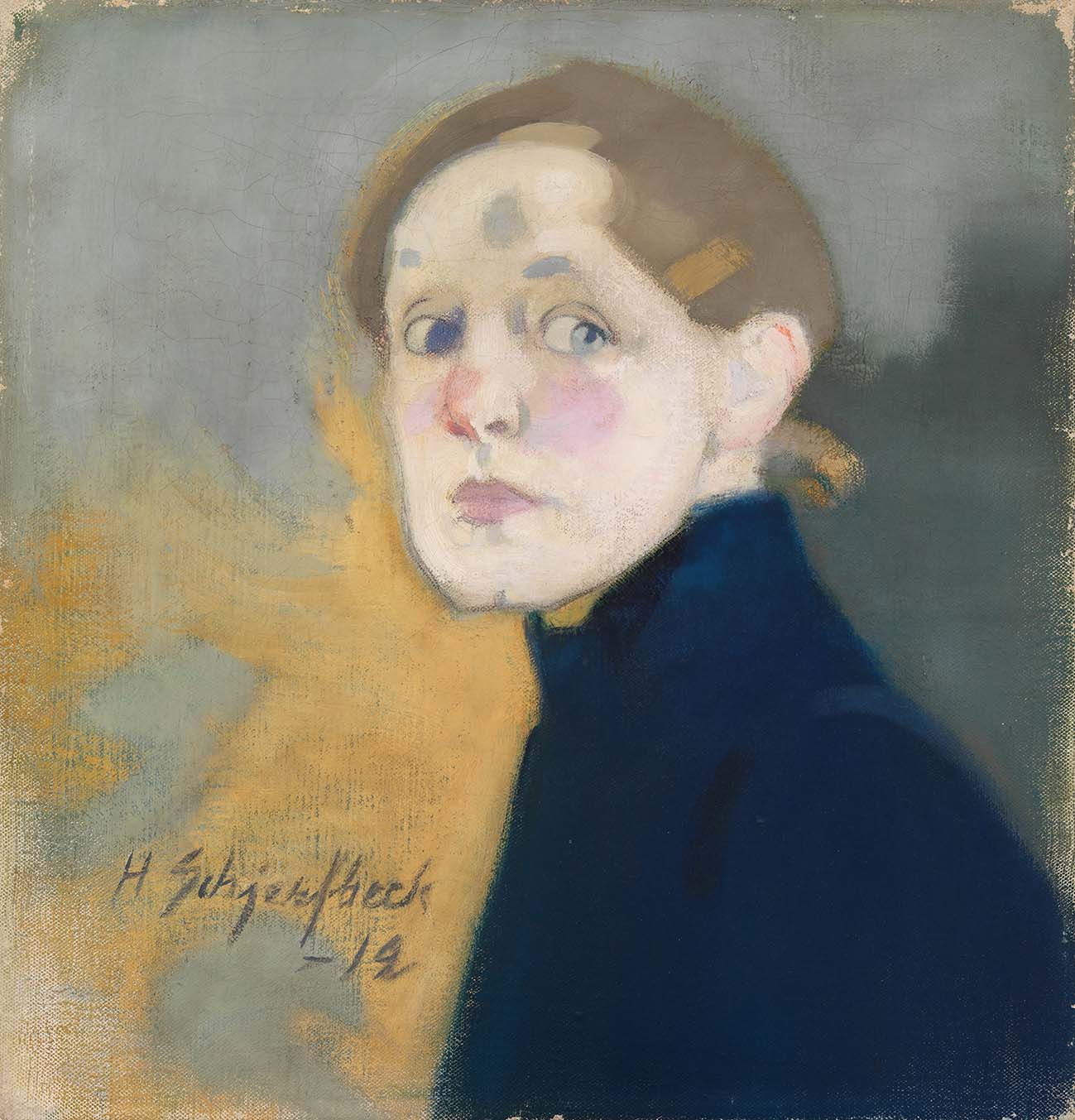 Helene Schjerfbeck (Finnish, 1862‒1946) Self-Portrait / 1912 Oil on canvas, (43.5 × 42 cm) / Ateneum Art Museum, Finnish National Gallery, Helsinki