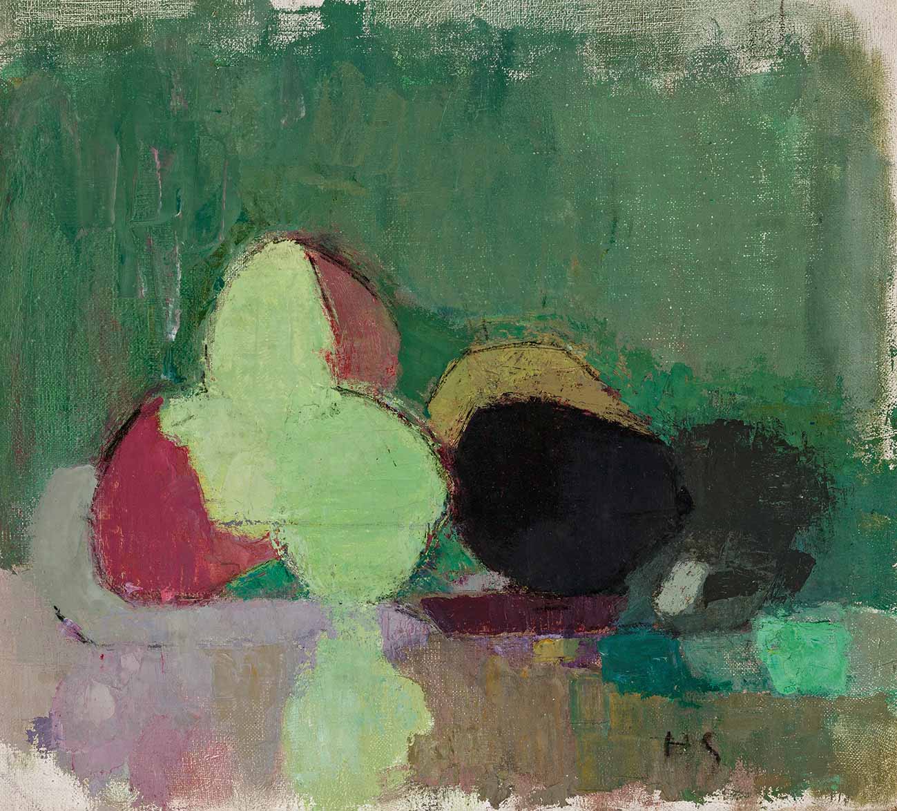 Helene Schjerfbeck (Finnish, Helsinki 1862–1946 Saltsjöbaden) / Still Life with Blackening Apples / 1944 Oil on canvas (36 × 50 cm) / Didrichsen Art Museum, Helsinki / (DAM1074) SCH.068 ObjectID: 906579 / 