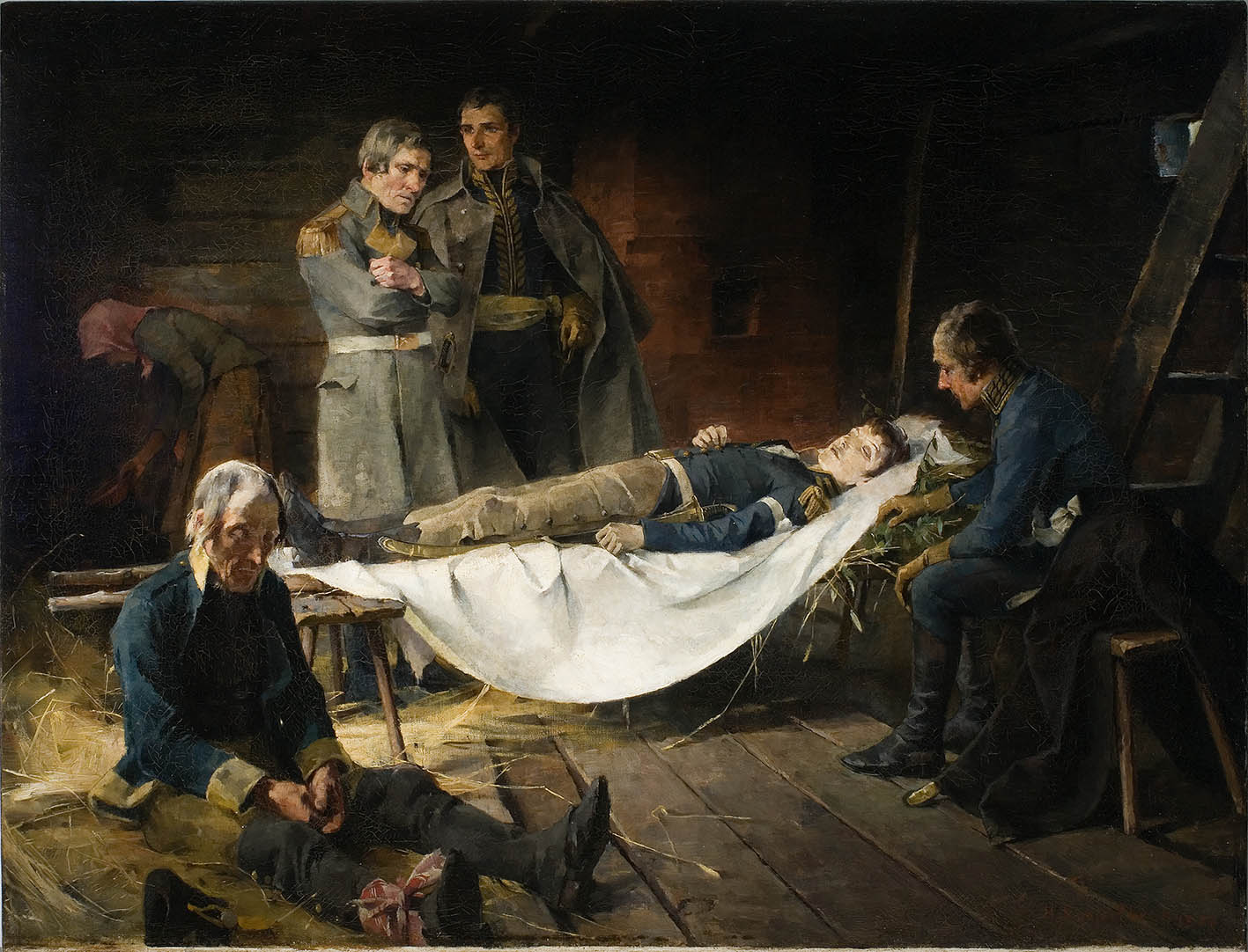 Helene Schjerfbeck(Finnish, Helsinki 1862–1946 Saltsjöbaden) / The Death of Wilhelm von Schwerin / 1886 Oil on canvas (90 × 117.5 cm)