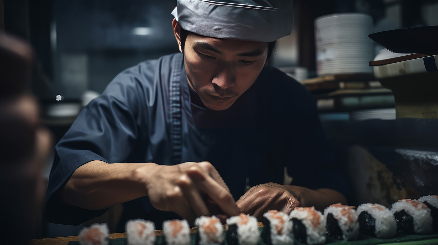 Σεφ φτιάχνει σούσι