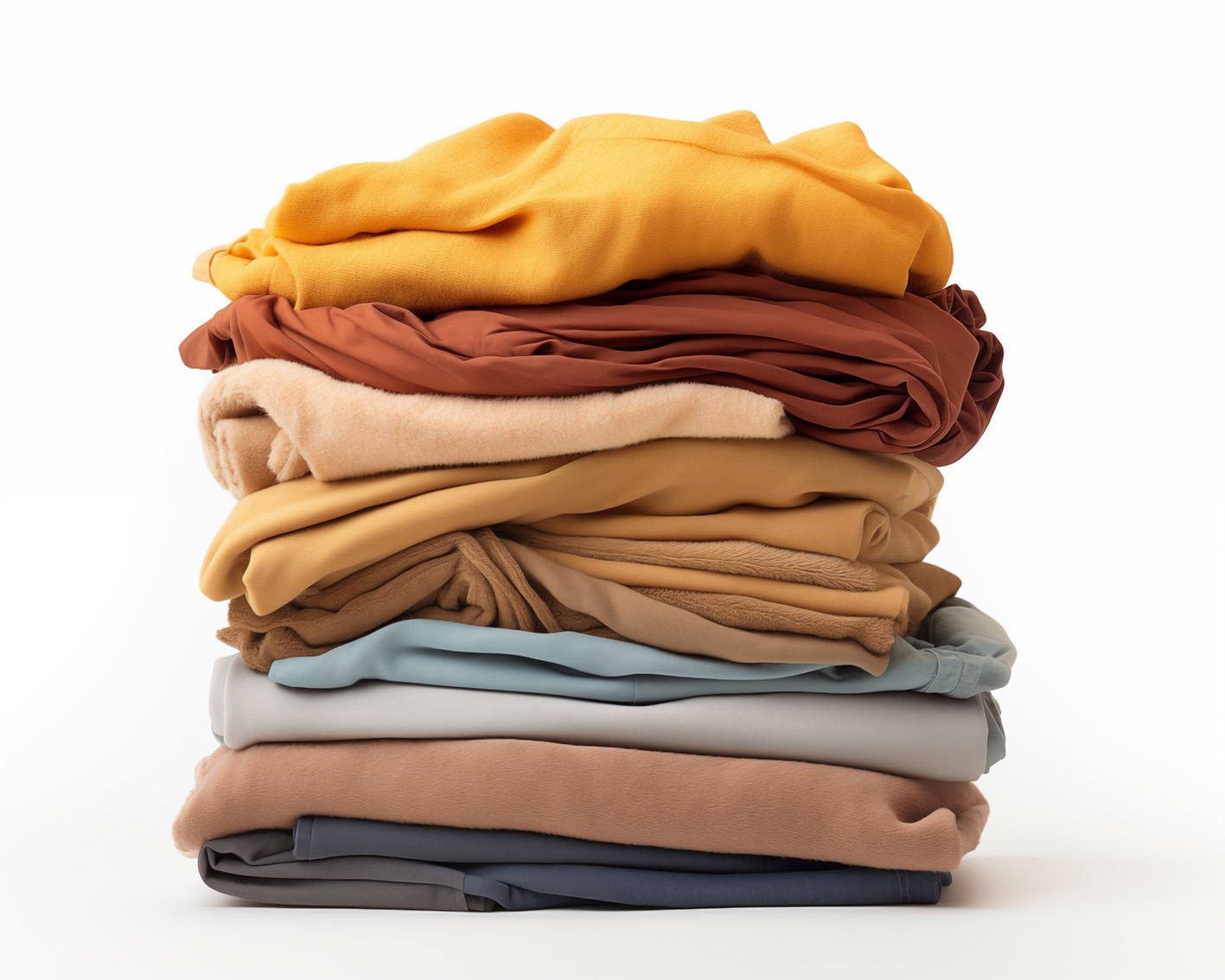 Ρούχα πλεκτά σε διάφορα χρώματα το ένα πάνω από το άλλο