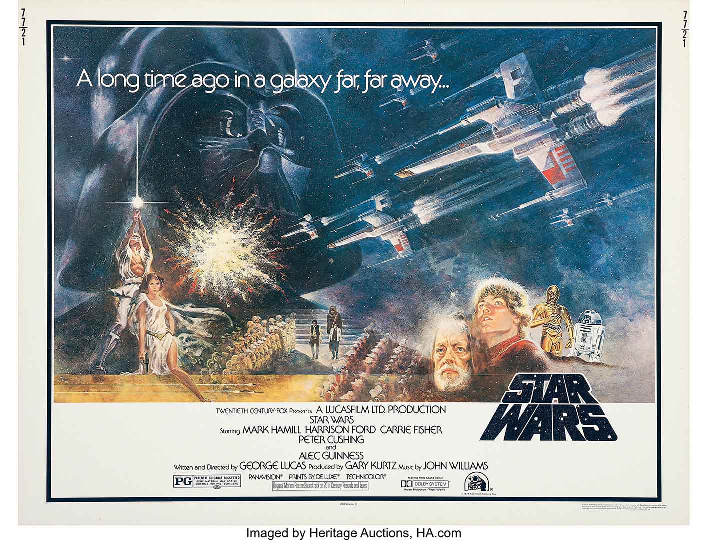 Η αφίσα από την ταινία star wars που έσπασε το ρεκόρ των αντικειμένων από την ταινία στη δημοπρασία που έγινε τον Δεκέμβριο 2025 από τον οίκο Heritage Auctions