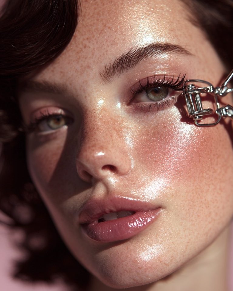 Κορίτσι με πλούσιες βλεφαρίδες