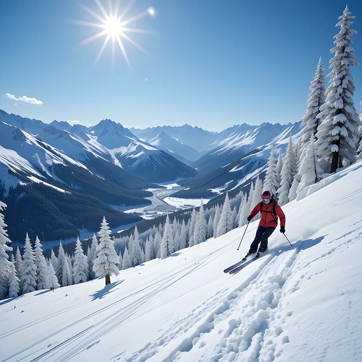 Κάνοντας σκι στο βουνό