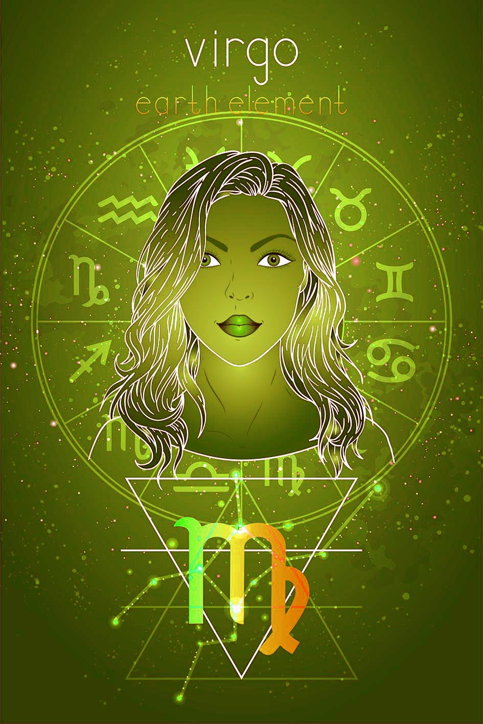 Το ζώδιο της Παρθένου με σκίτσο γυναίκας