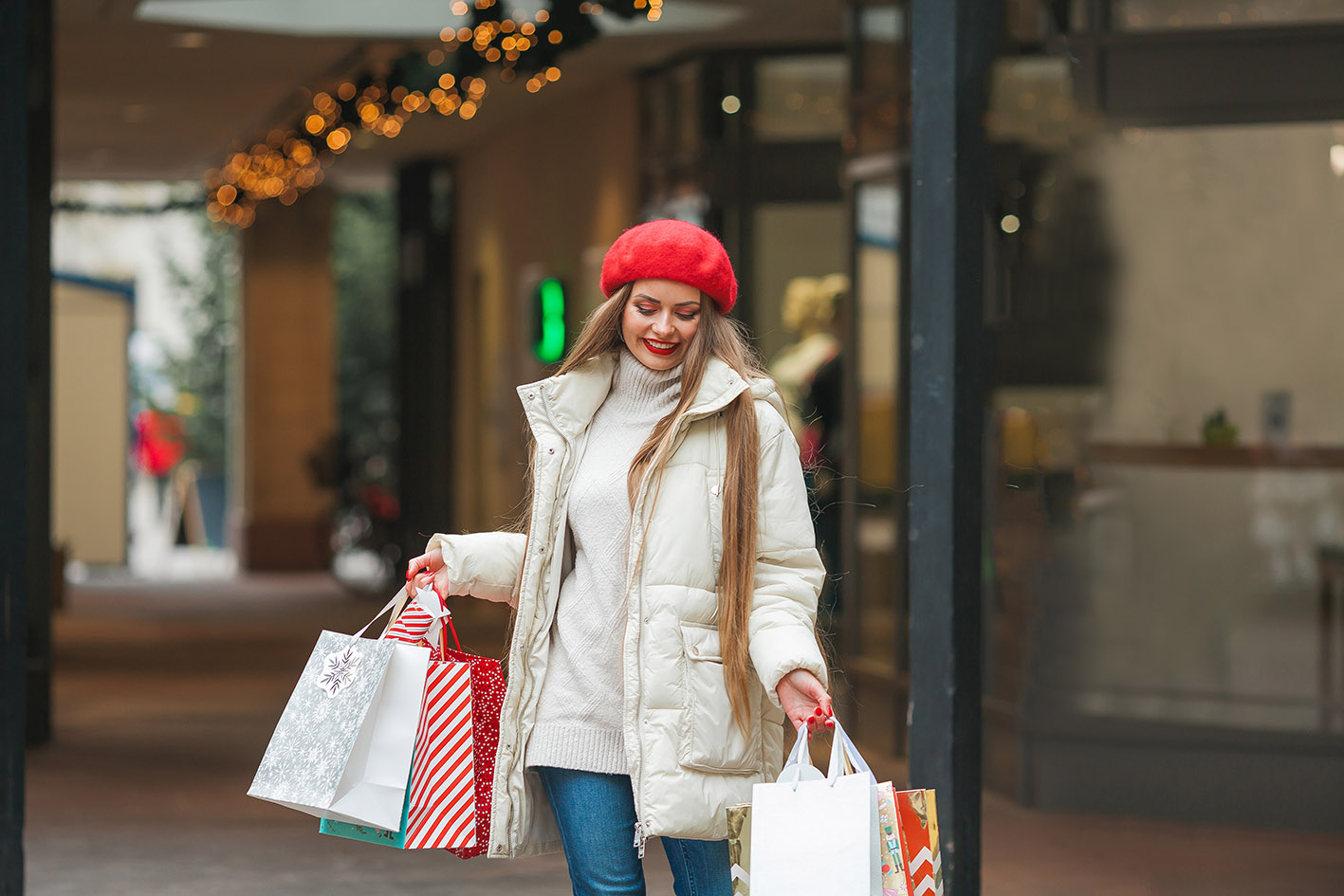 Χριστούγεννα γυναίκα ψώνια