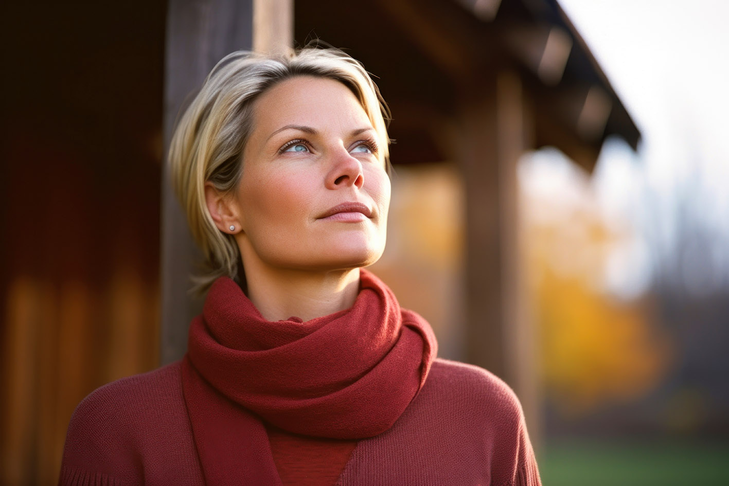 Γυναίκα στη φύση το φθινόπωρο