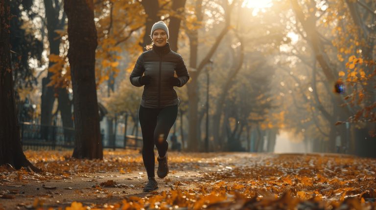 Γυναίκα τρέχει στο πάρκο