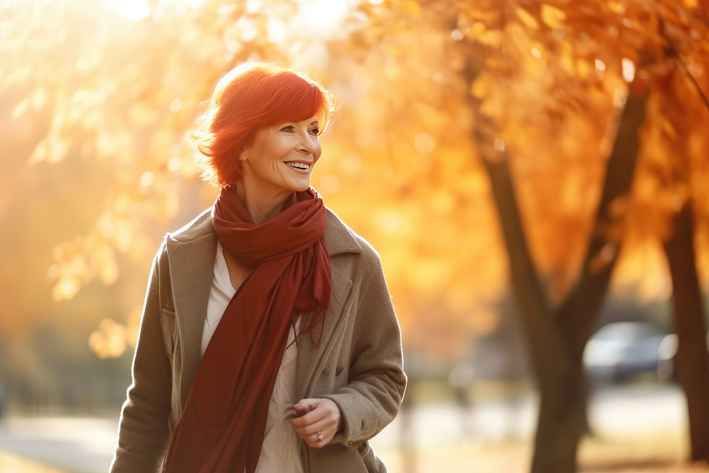 Γυναίκα περπατά στο πάρκο