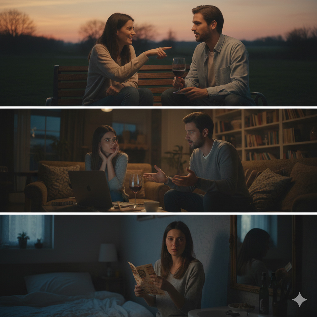 Ζευγάρι σε διάφορες φάσεις φλερτ