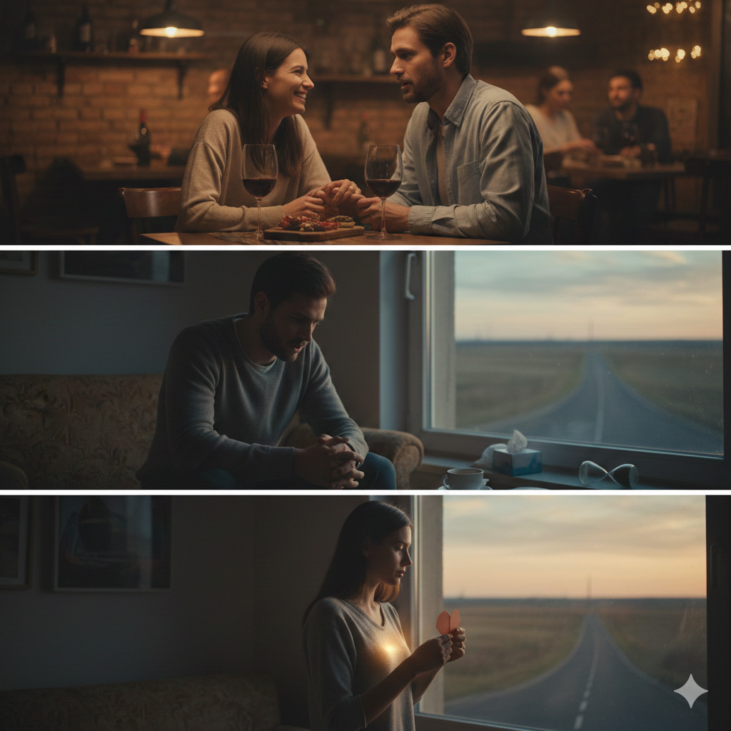 Ζευγάρι σε διάφορες φάσεις φλερτ