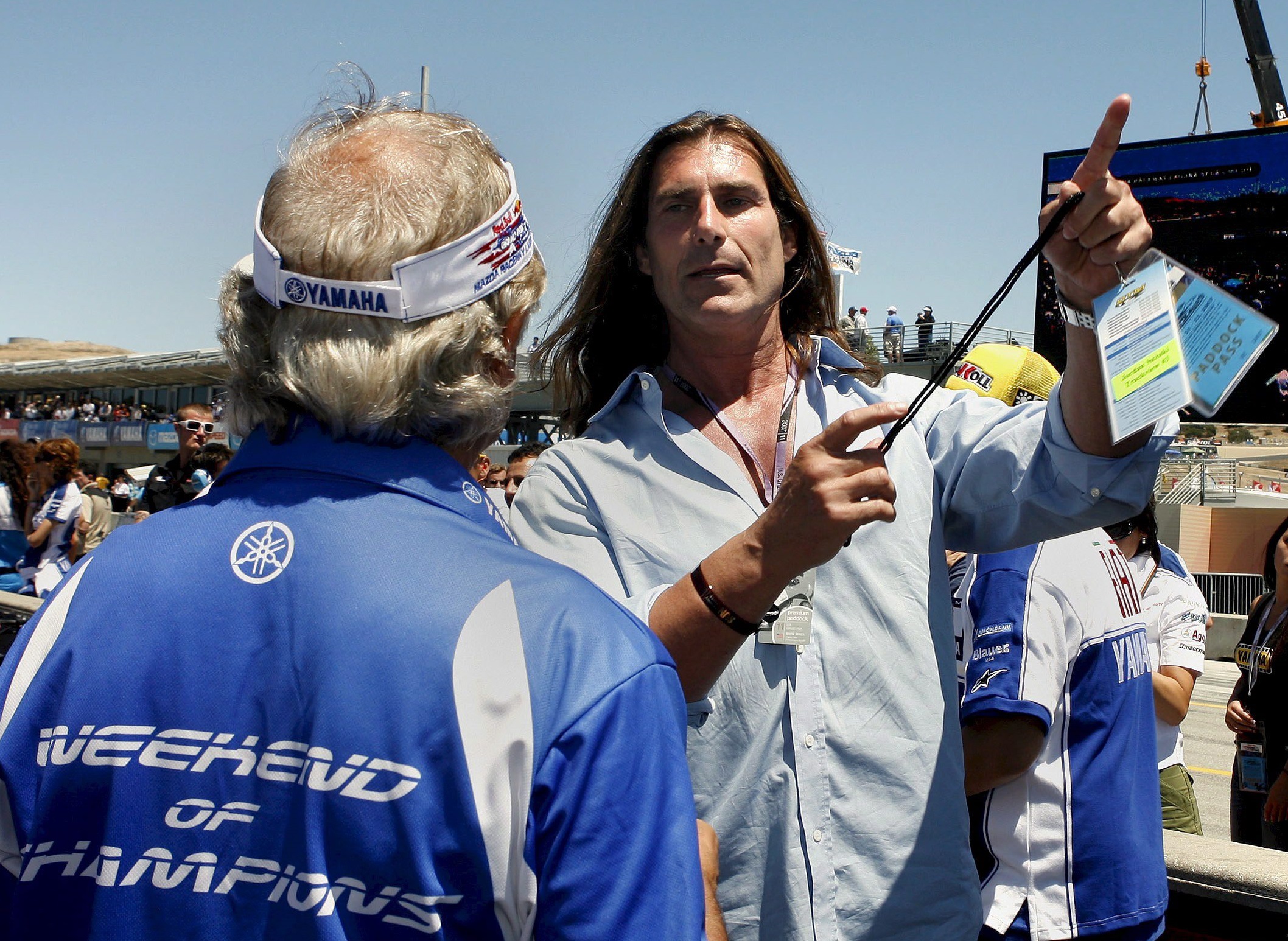 Ο Fabio Lanzoni περιφέρεται γύρω από τη γραμμή εκκίνησης στο Red Bull US Moto GP στη Laguna Seca στο Μοντερέι της Καλιφόρνια, ΗΠΑ, στις 22 Ιουλίου 2007