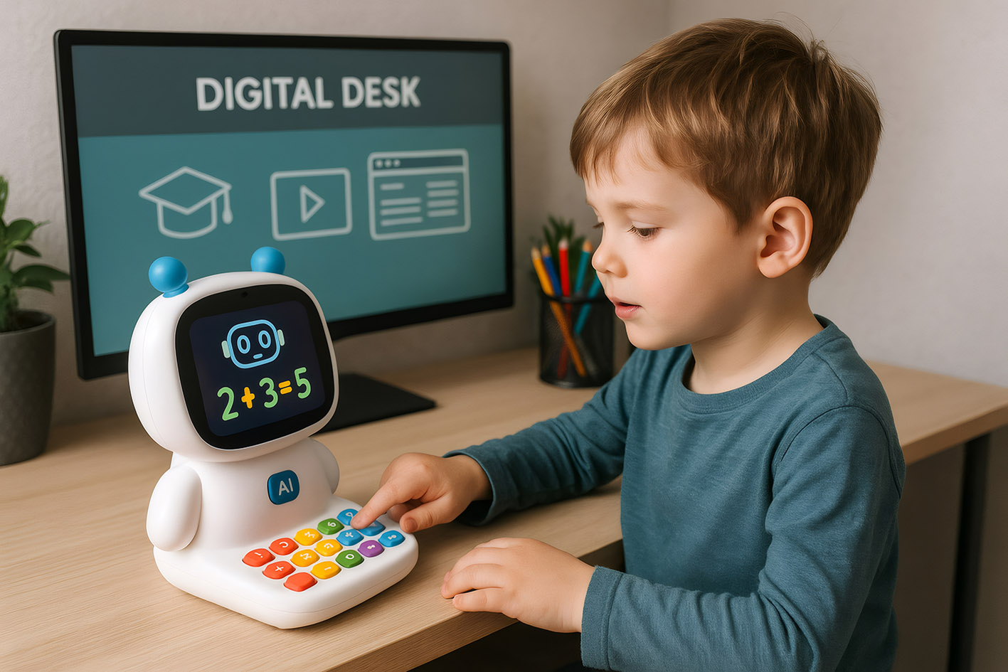 Παιδί μικρό μαθαίνει πως να χειρίζεται την τεχνολογία