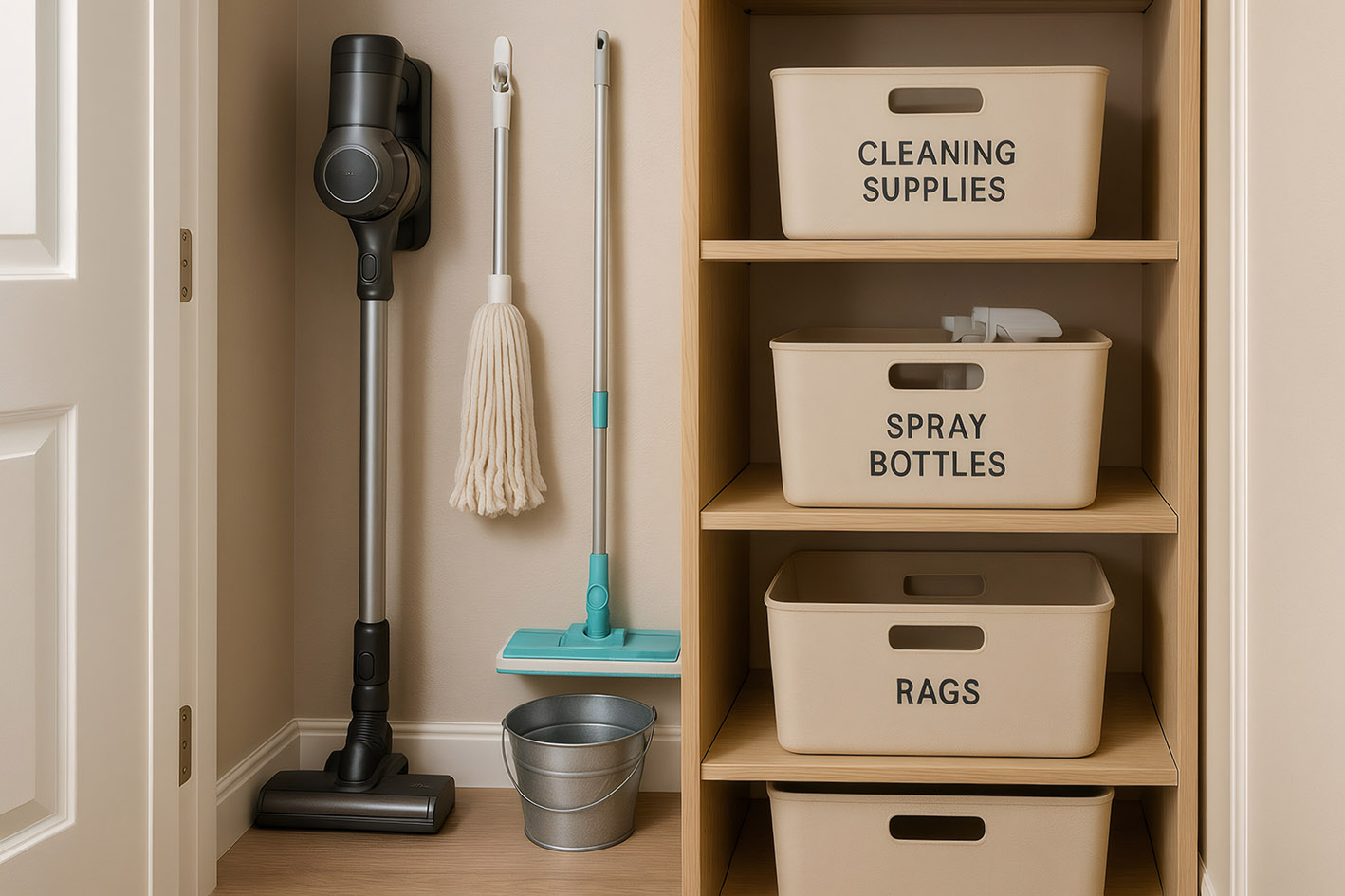 Χώρος που φυλάσσονται τα είδη καθαρισμού και οι σκούπες