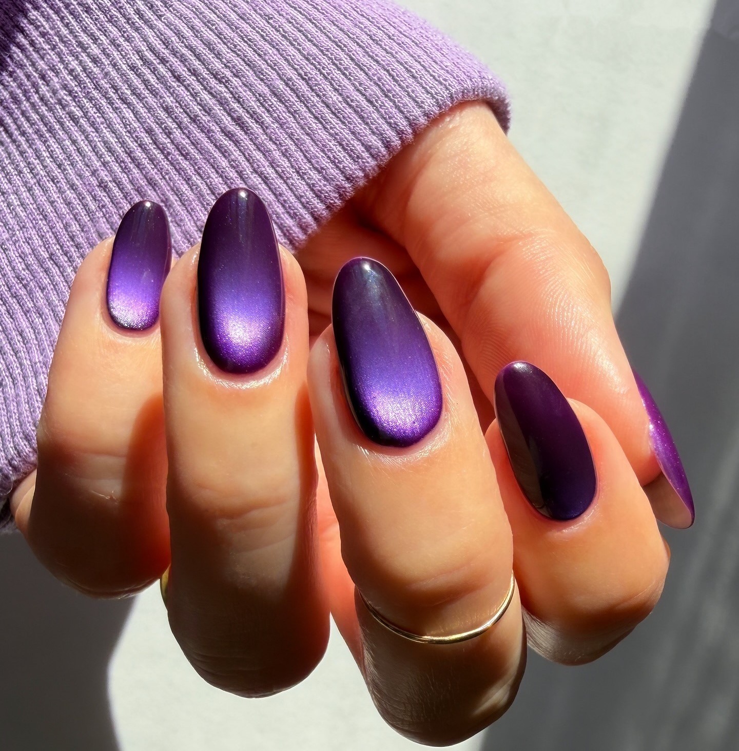 Μοβ cat eye μανικιούρ - press on