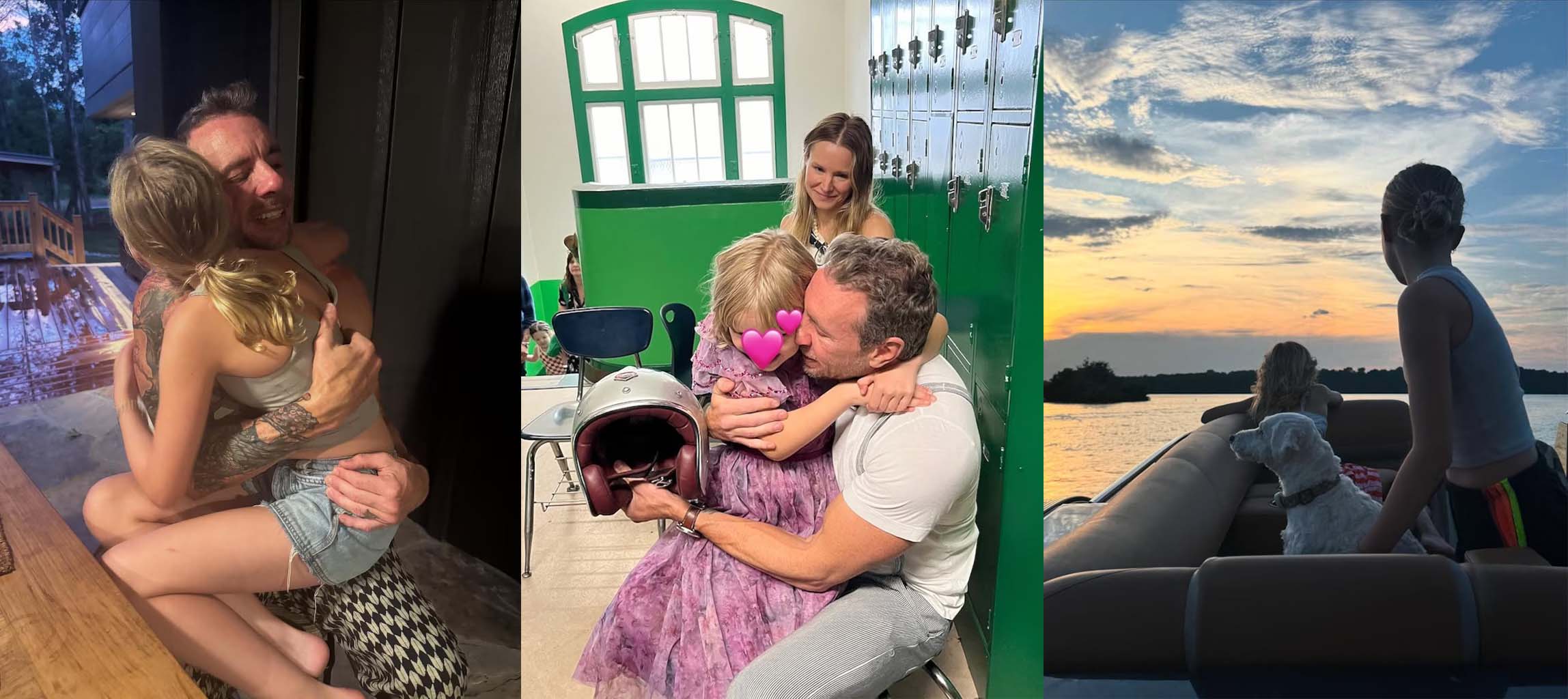 Kristen Bell και ο Dax Shepard με τα παιδιά τους σε 3 διαφορετικές φωτογραφίες