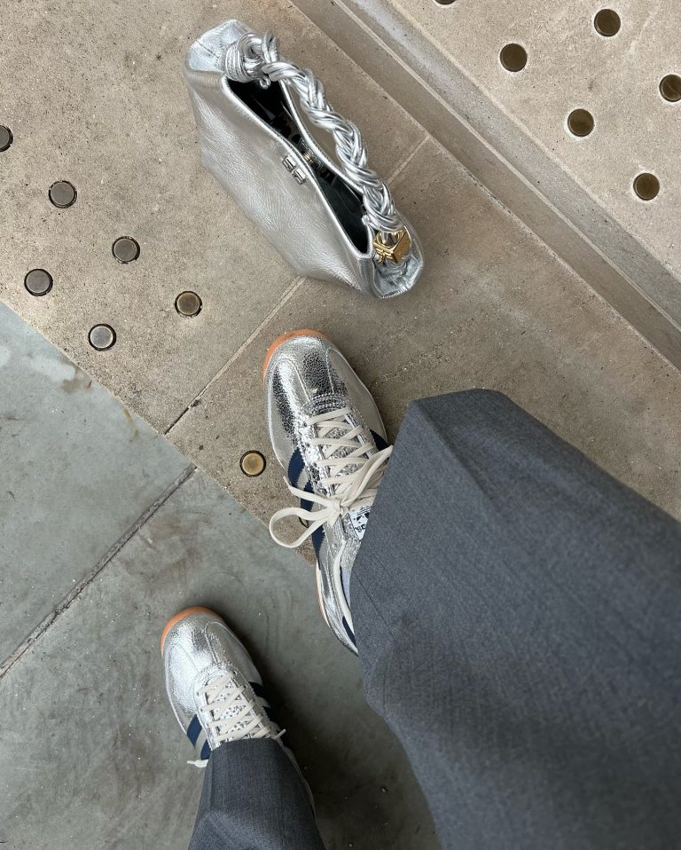 silver sneakers