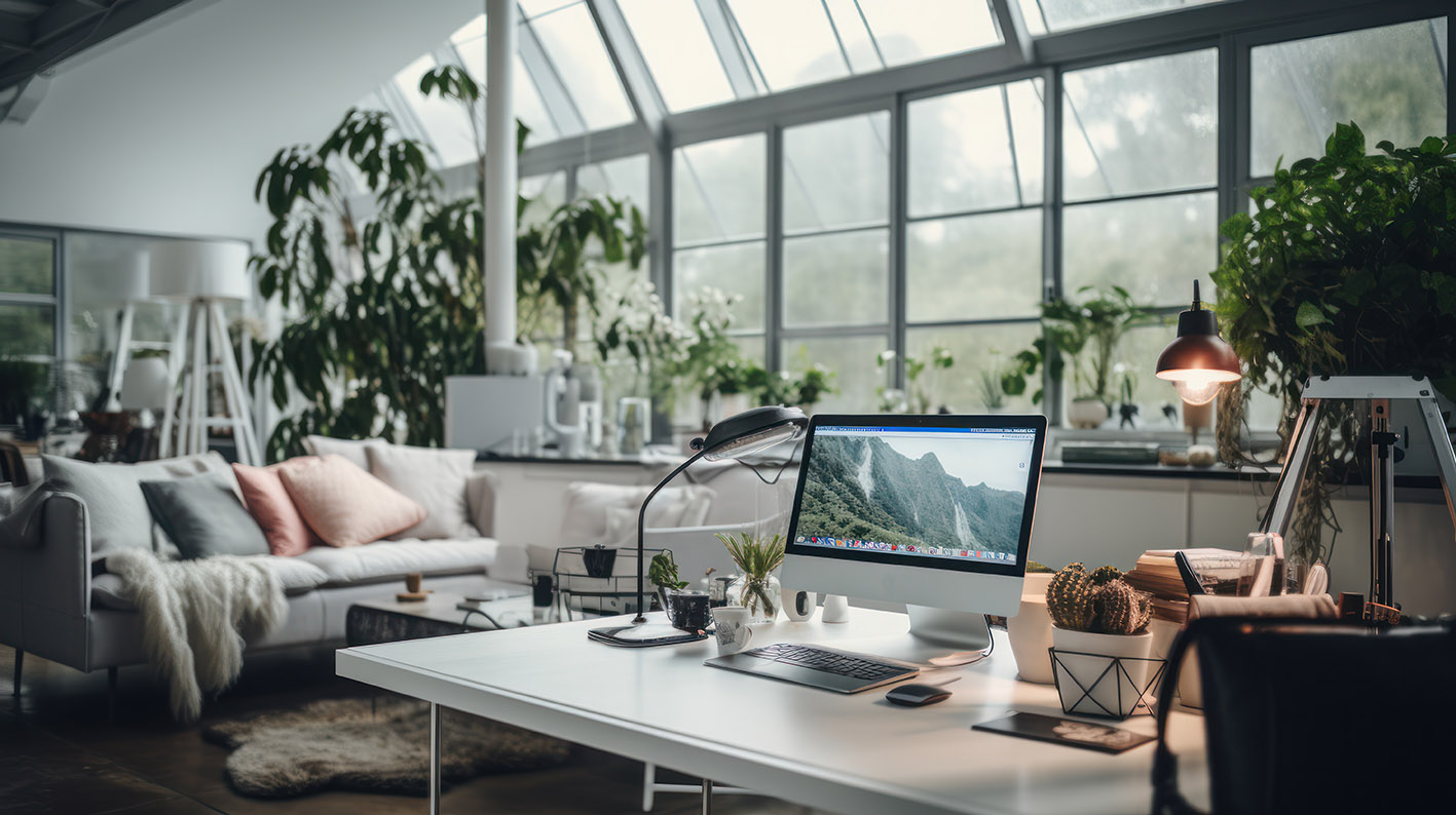 Γραφείο σε σπίτι πλήρως τακτοποιημένο