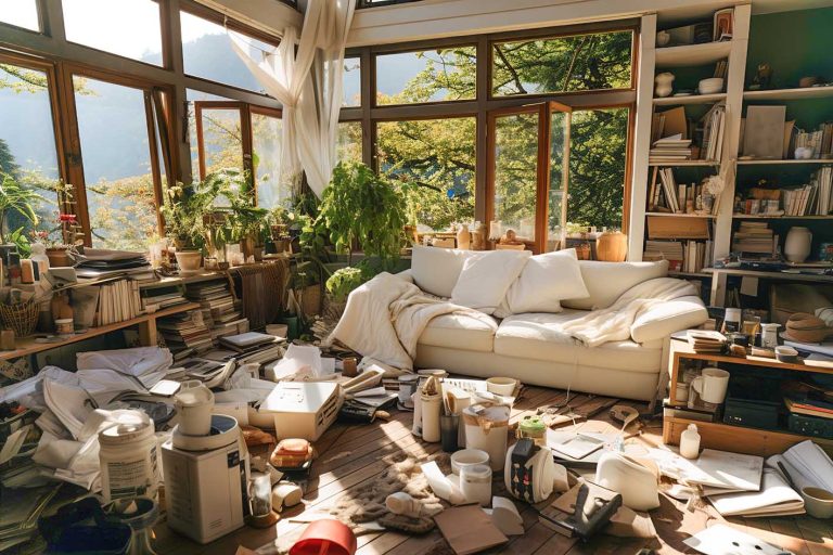 Δωμάτιο σαλόνι ακατάστατο