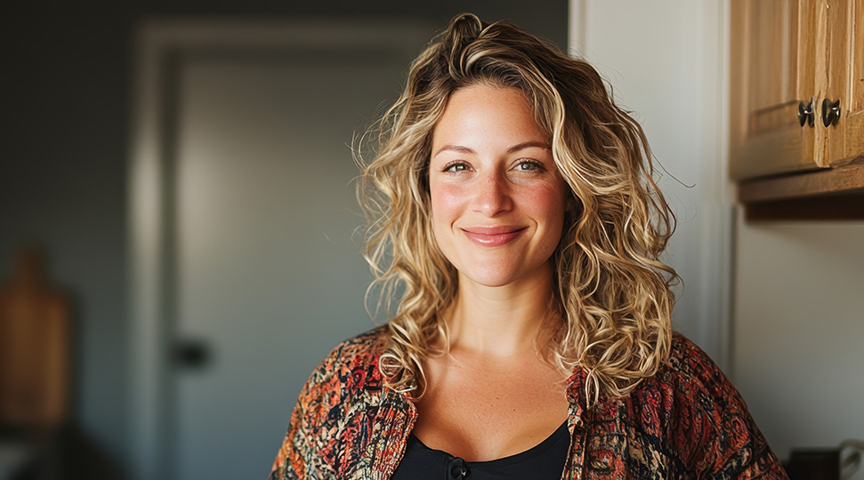 Γυναίκα χαμογελά